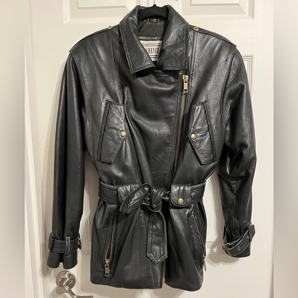 Ladies 90s Vintage Leather Jacket Size Medium - Picture 10 of 15